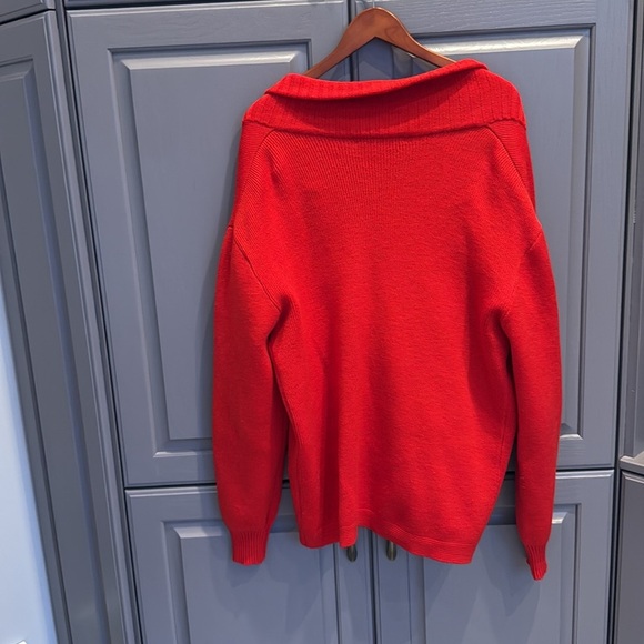 Brioni Roma Red Vintage Polo 100% Lana (Wool) Cardigan - Picture 12 of 12